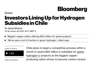 Inversionistas a la espera de subsidios al hidrógeno en Chile
