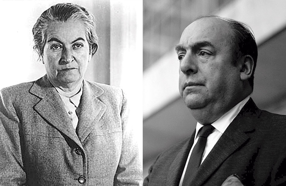 Gabriela Mistral y Pablo Neruda, los premios Nobel chilenos